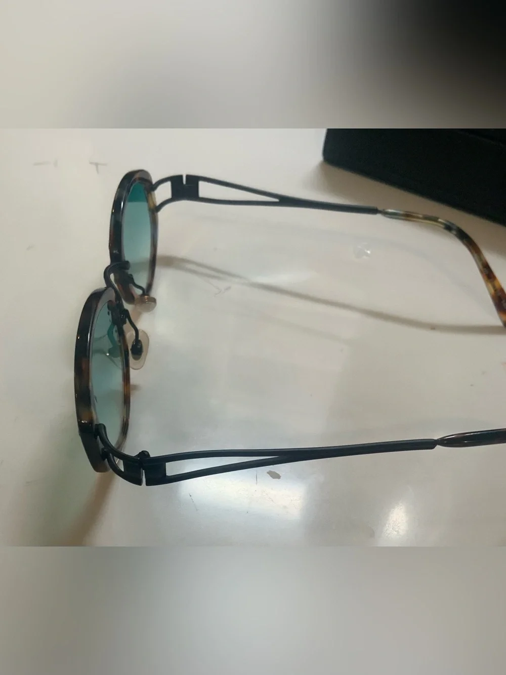 Karl Lagerfeld Tortoiseshell Frame Teal Gradient Lens Sunglasses